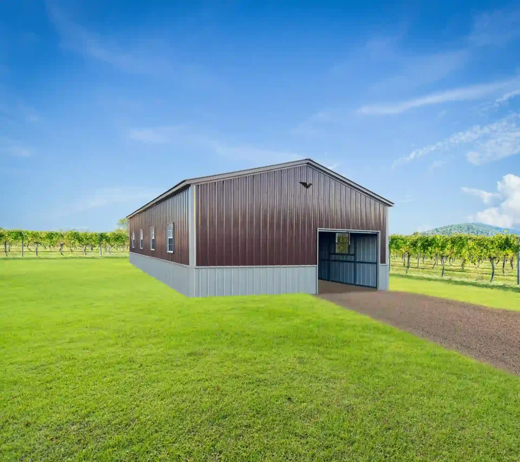Steel barn installation — Tidewater Steel Buildings